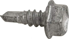 Buildex - #10, Hex Washer Head, Hex Drive, 1/2" Length Under Head, #3 Point, Self Drilling Screw - Steel - Benchmark Tooling