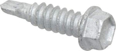 Buildex - 1/4", Hex Washer Head, Hex Drive, 7/8" Length Under Head, #1 Point, Self Drilling Screw - Steel - Benchmark Tooling