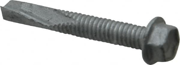 Buildex - #12, Hex Washer Head, Hex Drive, 1-1/2" Length Under Head, #5 Point, Self Drilling Screw - Steel - Benchmark Tooling