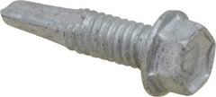 Buildex - #12, Hex Washer Head, Hex Drive, 7/8" Length Under Head, #4 Point, Self Drilling Screw - Steel - Benchmark Tooling