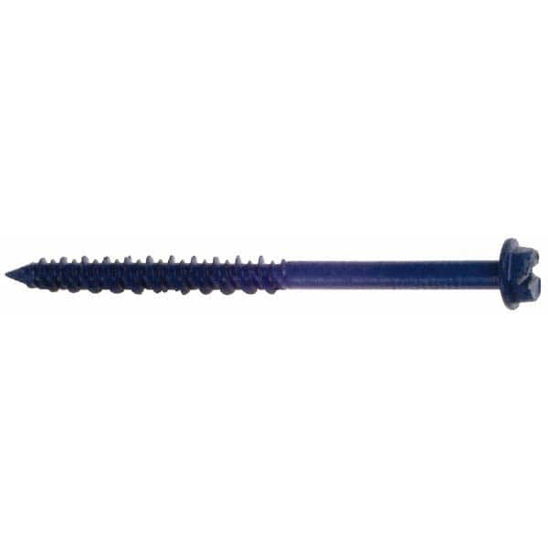 Red Head - 3/16" Diam, 3-1/4" Length Under Head, Hex Drive, Concrete Screw & Masonry Fastener - Benchmark Tooling