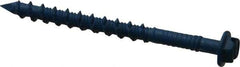 Made in USA - 3/16" Diam, 2-1/4" Length Under Head, Hex Drive, Concrete Screw & Masonry Fastener - Steel, Blue Climaseal Finish, Includes Drill Bit - Benchmark Tooling