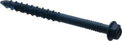 Made in USA - 1/4" Diam, 2-3/4" Length Under Head, Hex Drive, Concrete Screw & Masonry Fastener - Steel, Blue Climaseal Finish, Includes Drill Bit - Benchmark Tooling