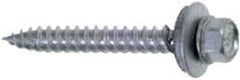 Buildex - #9 Hex Washer Head Sheet Metal Screw - Steel, 1" Length Under Head - Benchmark Tooling