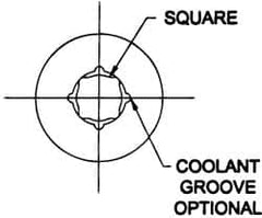 Parlec - 0.652" Tap Shank Diam, 0.489" Tap Square Size, 13/16" Tap, - 0.7" Projection, 1-1/4" Shank OD, Through Coolant, Series Numertap 700 - Exact Industrial Supply