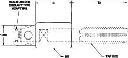 Parlec - 0.896" Tap Shank Diam, 0.672" Tap Square Size, 1-1/16", 1-1/8" Tap, - 2-1/4" Projection, 1-1/4" Shank OD, Through Coolant, Series Numertap 770 - Exact Industrial Supply