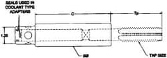 Parlec - 0.76" Tap Shank Diam, 0.57" Tap Square Size, 15/16" Tap, - 3.7" Projection, 1-1/4" Shank OD, Series Numertap 770 - Exact Industrial Supply