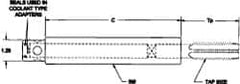 Parlec - 0.8" Tap Shank Diam, 0.6" Tap Square Size, 1" Tap, - 6.7" Projection, 1-1/4" Shank OD, Through Coolant, Series Numertap 770 - Exact Industrial Supply