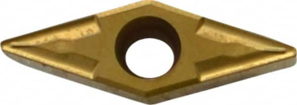 Kennametal - VBMT221 11 Grade KT315 Cermet Turning Insert - TiN/TiCN/TiN Finish, 35° Diamond, 1/4" Inscr Circle, 1/8" Thick, 1/64" Corner Radius - Benchmark Tooling