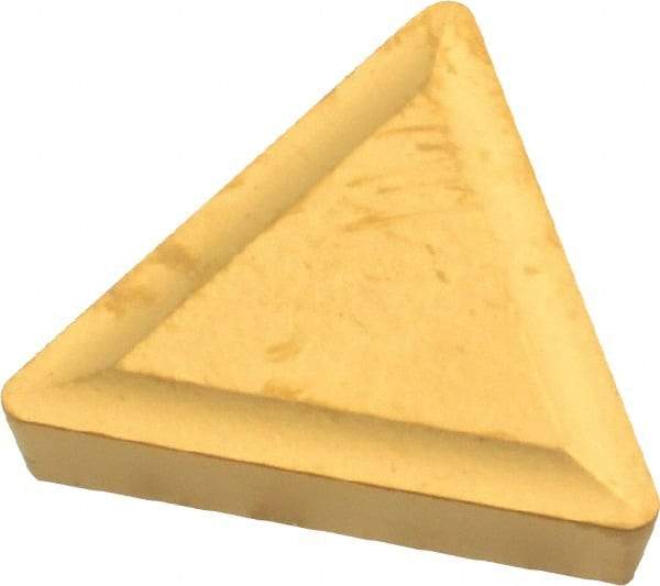 Interstate - TPMR322 Grade TCN55 Carbide Turning Insert - TiC/TiN Finish, 60° Triangle, 3/8" Inscr Circle, 1/8" Thick, 1/32" Corner Radius - Benchmark Tooling