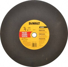 DeWALT - 16" Aluminum Oxide Cutoff Wheel - 7/64" Thick, 1" Arbor, 3,800 Max RPM, Use with Stationary Tools - Benchmark Tooling