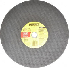 DeWALT - 14" Aluminum Oxide Cutoff Wheel - 1/8" Thick, 1" Arbor, 5,500 Max RPM, Use with Circular Saws - Benchmark Tooling
