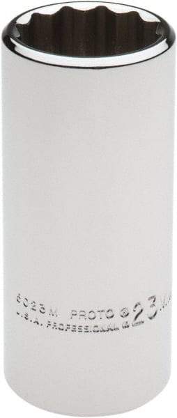 Proto - 3/8" Drive, Deep Hand Socket - 12 Points, 2-3/4" OAL, Chrome Vanadium, Chrome Finish - Benchmark Tooling