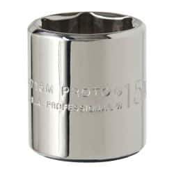 Proto - 1/4" Drive, Standard Hand Socket - 6 Points, 7/8" OAL, Alloy Steel, Chrome Finish - Benchmark Tooling