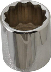 Proto - 3/8" Drive, Standard Hand Socket - 12 Points, 1-5/16" OAL, Chrome Vanadium, Chrome Finish - Benchmark Tooling