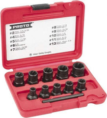 Proto - 10 Piece Socket/Wrench Bolt Extractor Set - Molded Plastic Case - Benchmark Tooling