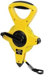 Stanley - 100' x 1/2" Tape Measure - 1/8" & 1/100 & 1/10 & 0.10' Graduation, Engineer Scale Graduation Style, Yellow/Black Case - Benchmark Tooling