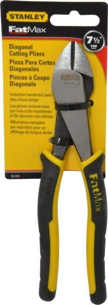 Stanley - 7-1/2" OAL, Diagonal Cutter - 15/16" Jaw Length x 7/8" Jaw Width, Oval Head, Double Injection Molded Handle - Benchmark Tooling