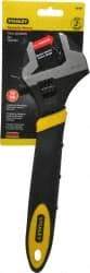 Stanley - 1-1/2" Jaw Capacity, 12" Standard Adjustable Wrench - Chrome Vanadium Steel, Black Finish, 12" OAL - Benchmark Tooling