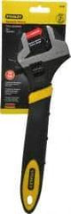 Stanley - 1-1/2" Jaw Capacity, 12" Standard Adjustable Wrench - Chrome Vanadium Steel, Black Finish, 12" OAL - Benchmark Tooling