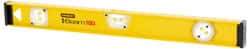 Stanley - 48" Long 3 Vial I-Beam Level - Aluminum, Yellow, 1 Plumb & 2 Level Vials - Benchmark Tooling