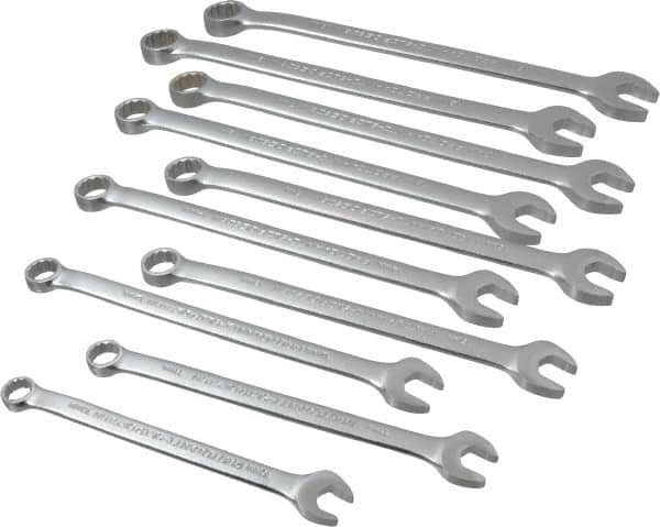 Proto - 10 Piece, 10mm to 19mm, 12 Point Combination Wrench Set - Metric Measurement Standard, Satin Chrome Finish, Comes in Nylon Roll - Benchmark Tooling