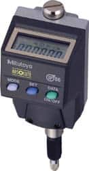 Mitutoyo - 0 to 5.6mm Range, 0.00005 & 0.0005" Graduation, Electronic Drop Indicator - Accurate to 0.00012", English & Metric System, LCD Display - Benchmark Tooling