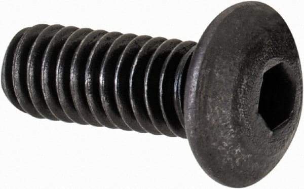 Value Collection - #6-40 UNF Hex Socket Drive, Button Screw - Alloy Steel, Black Oxide Finish, Fully Threaded, 3/8" Length Under Head - Benchmark Tooling