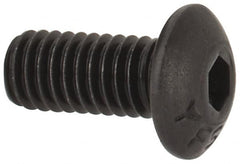 Value Collection - #8-36 UNF Hex Socket Drive, Button Screw - Alloy Steel, Black Oxide Finish, Fully Threaded, 3/8" Length Under Head - Benchmark Tooling