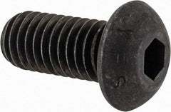 Value Collection - 7/16-14 UNC Hex Socket Drive, Button Screw - Alloy Steel, Black Oxide Finish, Fully Threaded, 1" Length Under Head - Benchmark Tooling