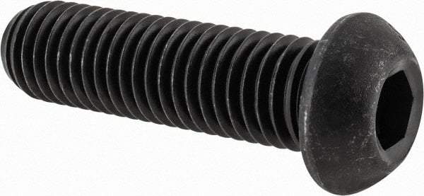 Value Collection - 5/8-11 UNC Hex Socket Drive, Button Screw - Alloy Steel, Black Oxide Finish, Fully Threaded, 2-1/4" Length Under Head - Benchmark Tooling