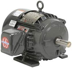 US Motors - 3 hp, TEFC Enclosure, No Thermal Protection, 1,175 RPM, 230/460 Volt, 60 Hz, Three Phase Premium Efficient Motor - Size 213 Frame, Rigid Mount, 1 Speed, Ball Bearings, 8.8/4.4 Full Load Amps, F Class Insulation, Reversible - Benchmark Tooling