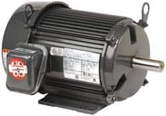 US Motors - 7-1/2 hp, TEFC Enclosure, No Thermal Protection, 880 RPM, 200 Volt, 60 Hz, Three Phase Energy Efficient Motor - Size 256 Frame, Rigid Mount, 1 Speed, Ball Bearings, 25.4 Full Load Amps, F Class Insulation, Reversible - Benchmark Tooling