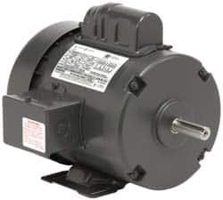 US Motors - 3/4 hp, TEFC Enclosure, Auto Thermal Protection, 3,450 RPM, 115/230 Volt, 60 Hz, Single Phase Permanent Split Capacitor (PSC) Motor - Size 56 Frame, Rigid Mount, 1 Speed, Ball Bearings, 9.8/4.9 Full Load Amps, A Class Insulation, Reversible - Benchmark Tooling