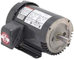 US Motors - 7-1/2 hp, TEFC Enclosure, No Thermal Protection, 3,525 RPM, 575 Volt, 60 Hz, Three Phase Energy Efficient Motor - Size 213 Frame, Rigid Mount, 1 Speed, Ball Bearings, 7.4 Full Load Amps, F Class Insulation, Reversible - Benchmark Tooling