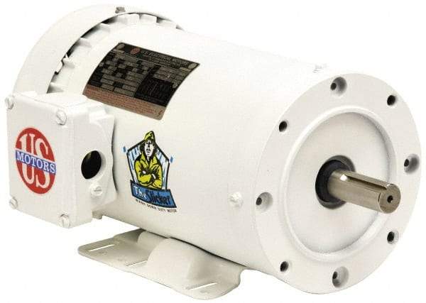 US Motors - 7-1/2 hp, TEFC Enclosure, No Thermal Protection, 1,760 RPM, 208-230/460 Volt, 60 Hz, Three Phase Energy Efficient Motor - Size 213TC Frame, Rigid Mount, 1 Speed, Ball Bearings, 20.1-18.3/9.1 Full Load Amps, F Class Insulation, Reversible - Benchmark Tooling