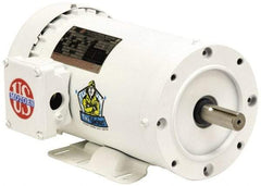 US Motors - 2 hp, TEFC Enclosure, No Thermal Protection, 3,450 RPM, 208-230/460 Volt, 60 Hz, Three Phase Energy Efficient Motor - Size 145TC Frame, C-Face/Base Mount, 1 Speed, Ball Bearings, 6.0-5.5/2.8 Full Load Amps, F Class Insulation, Reversible - Benchmark Tooling