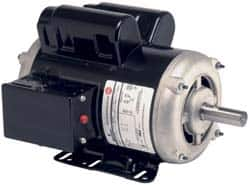 US Motors - 5 hp, ODP Enclosure, Manual Thermal Protection, 3,450 RPM, 230 Volt, 60 Hz, Single Phase Capacitor Start-Cap Run Motor - Size 143T Frame, Rigid Mount, 1 Speed, Ball Bearings, 21 Full Load Amps, B Class Insulation - Benchmark Tooling