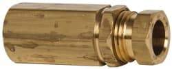 Parker - 3/8" OD, Brass Female Connector - 1,500 Max Working psi, 5/8" Hex, Comp x FNPT Ends - Benchmark Tooling