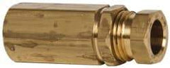 Parker - 3/8" OD, Brass Female Connector - 1,500 Max Working psi, 5/8" Hex, Comp x FNPT Ends - Benchmark Tooling