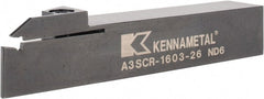 Kennametal - 26mm Max Depth, 2.44" Max Workpc Diam, Right Hand Indexable Cutoff Toolholder - Benchmark Tooling