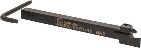 Kennametal - 10mm Max Depth, 0.79" Max Workpc Diam, Left Hand Indexable Cutoff Toolholder - Exact Industrial Supply