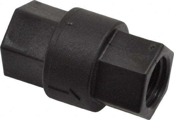 Specialty Mfr - 3/8" Polypropylene Check Valve - Inline, FNPT x FNPT, 125 WOG - Benchmark Tooling