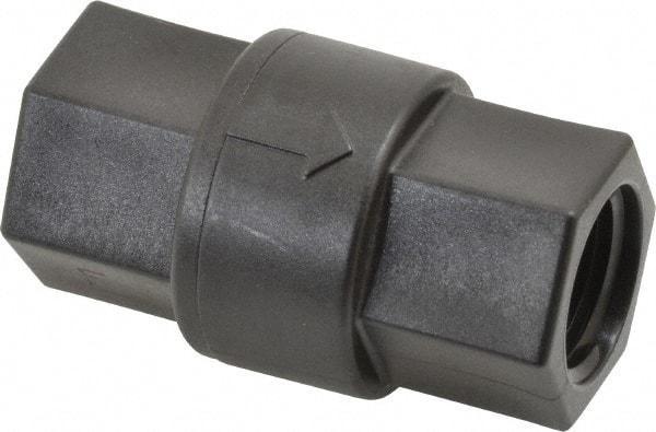 Specialty Mfr - 1/2" Polypropylene Check Valve - Inline, FNPT x FNPT, 125 WOG - Benchmark Tooling