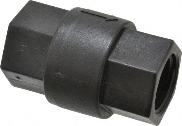 Specialty Mfr - 3/4" Polypropylene Check Valve - Inline, FNPT x FNPT, 125 WOG - Benchmark Tooling