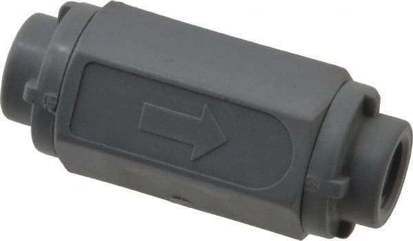 Specialty Mfr - 1/8" PVC Check Valve - Inline, FNPT x FNPT, 125 WOG - Benchmark Tooling