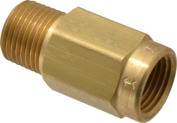 Specialty Mfr - 1/2" Brass Check Valve - Inline, FNPT x MNPT, 500 WOG - Benchmark Tooling