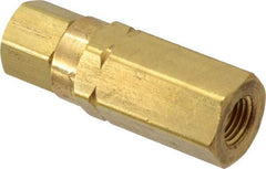 Specialty Mfr - 1/4" Brass Check Valve - Inline, FNPT x FNPT, 3,000 WOG - Benchmark Tooling