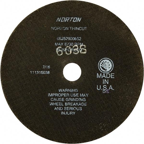 Norton - 7" Ceramic Cutoff Wheel - 1/16" Thick, 7/8" Arbor - Benchmark Tooling