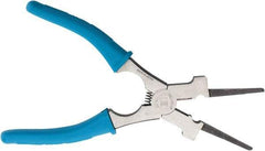 Harris Products - 8-1/2" OAL, 1-3/4" Jaw Length, Long Nose Side Cutting Welder's Pliers - Serrated Jaw, Needle Nose Head, Insulated Handles, with Spring - Benchmark Tooling